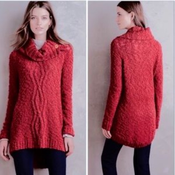 Anthropologie Moth Button Cowl Neck Sweater - Picture 6 of 6